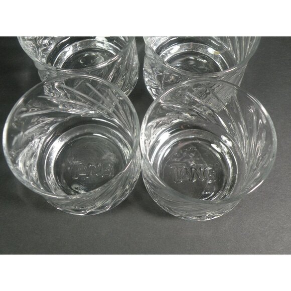 Tang Embossed Clear Glasses Set Of 8 With Swirled Pattern - Retro Drinkware - Picture 5 of 9